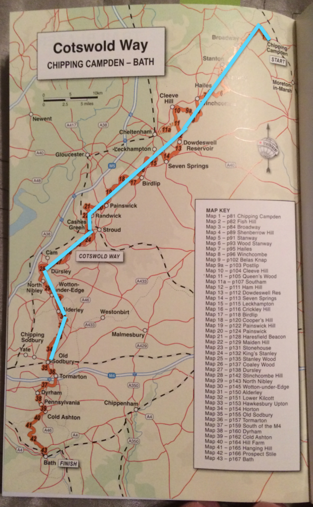 Costswold Way progression as of Friday, June 6.